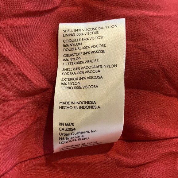 Anthropologie Maeve Puff-Sleeve Red Floral Midi Dress Size 12P - Picture 8 of 9